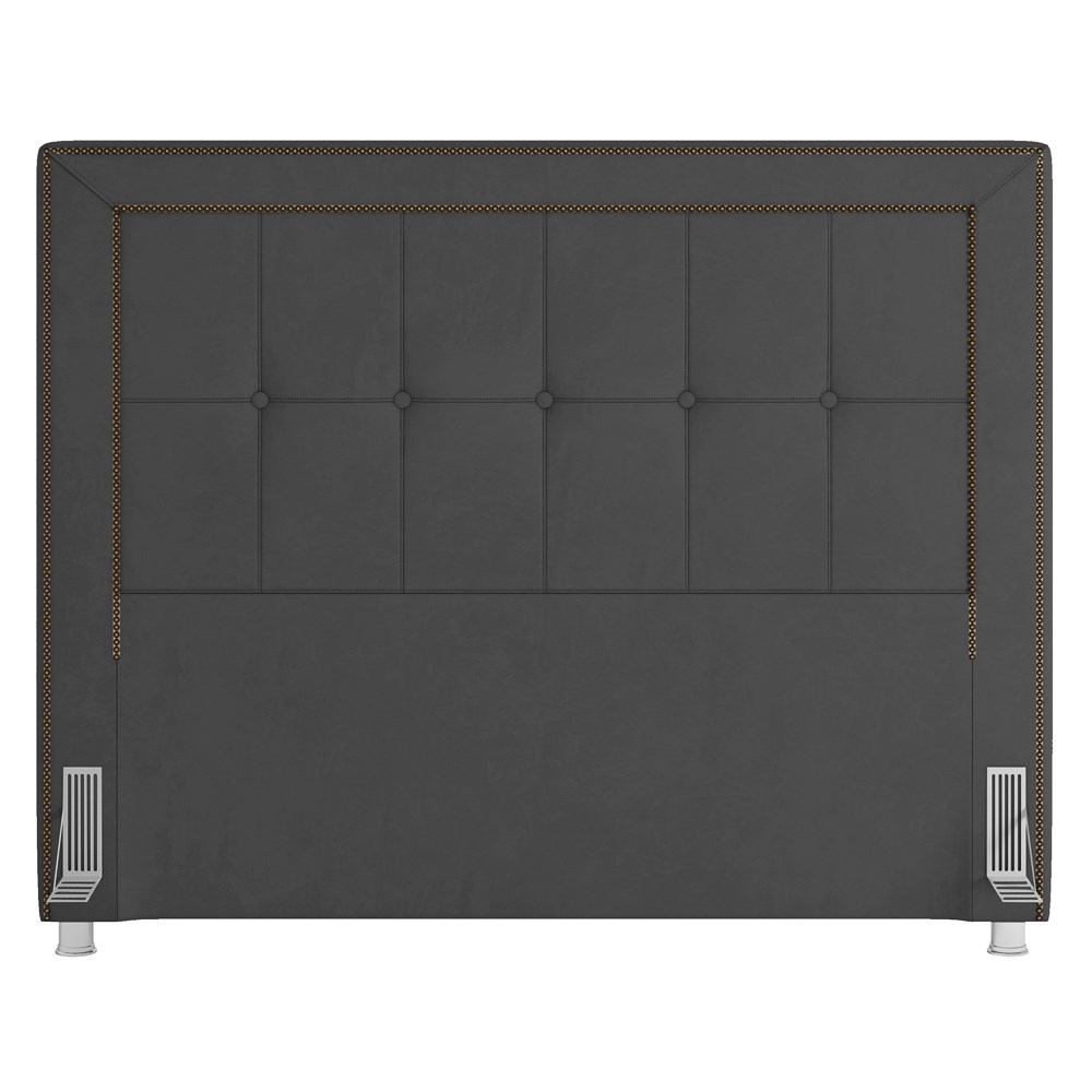 Cabeceira Cama Box Casal Queen 160cm Paolla P02 Veludo Chumbo - Mpozenato