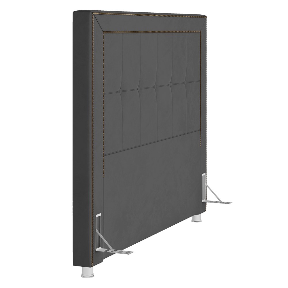 Cabeceira Cama Box Casal Queen 160cm Paolla P02 Veludo Chumbo - Mpozenato