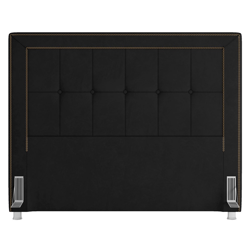 Cabeceira Cama Box Casal Queen 160cm Paolla P02 Veludo Preto - Mpozenato