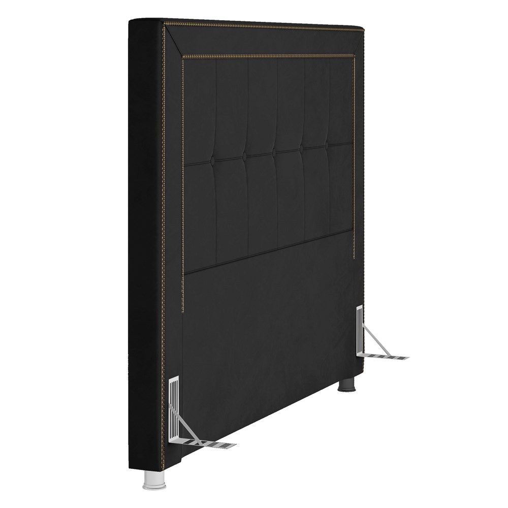 Cabeceira Cama Box Casal Queen 160cm Paolla P02 Veludo Preto - Mpozenato
