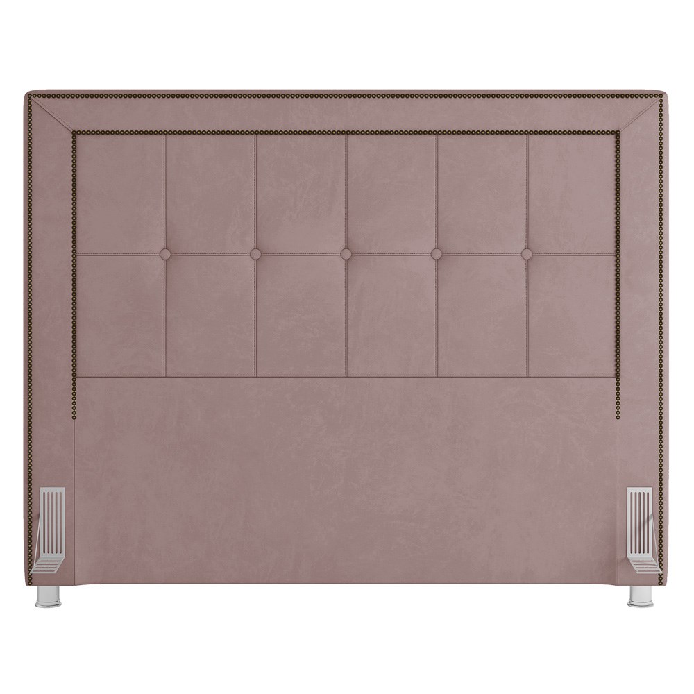 Cabeceira Cama Box Casal Queen 160cm Paolla P02 Veludo Rosê - Mpozenato