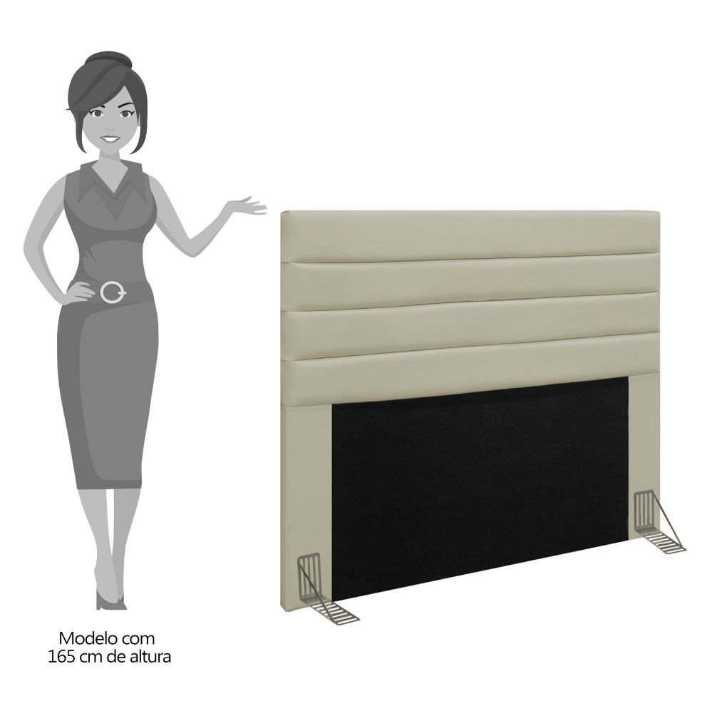 Cabeceira Cama Box Casal Queen 160cm Rubi D10 Corano Bege - Mpozenato