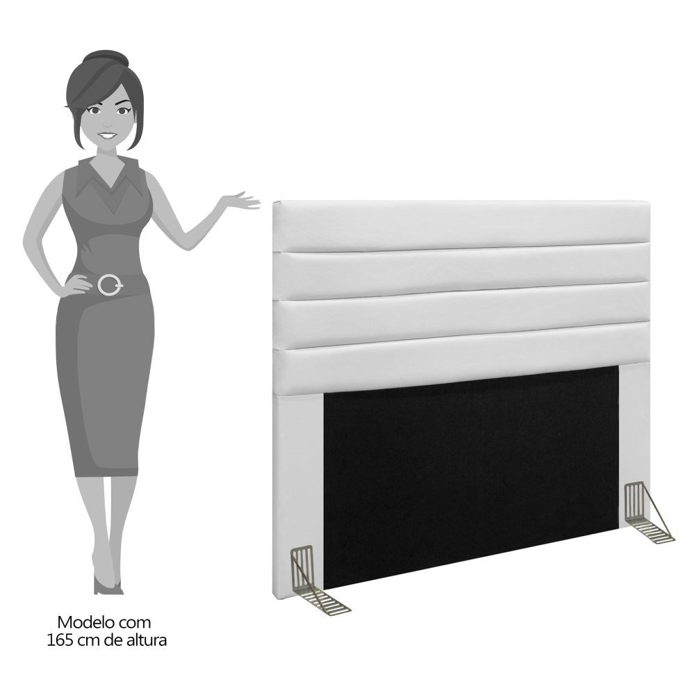 Cabeceira Cama Box Casal Queen 160cm Rubi D10 Corano Branco - Mpozenato