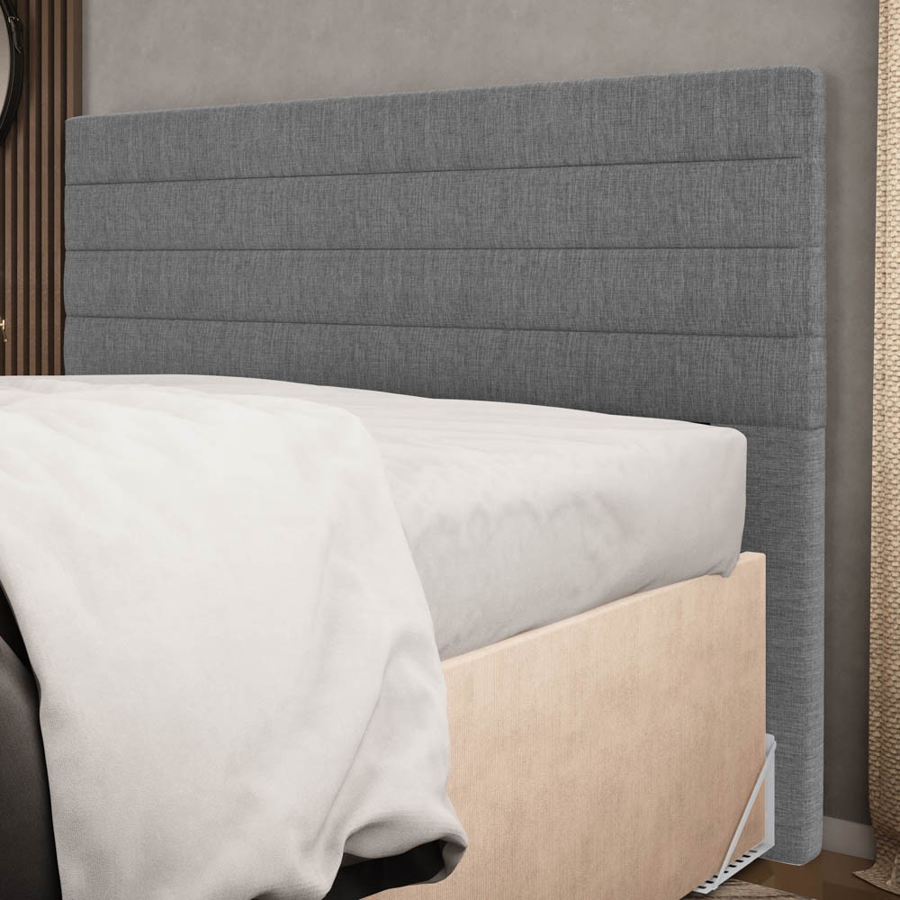 Cabeceira Cama Box Casal Queen 160cm Rubi W01 Linho Cinza Escuro - Mpozenato