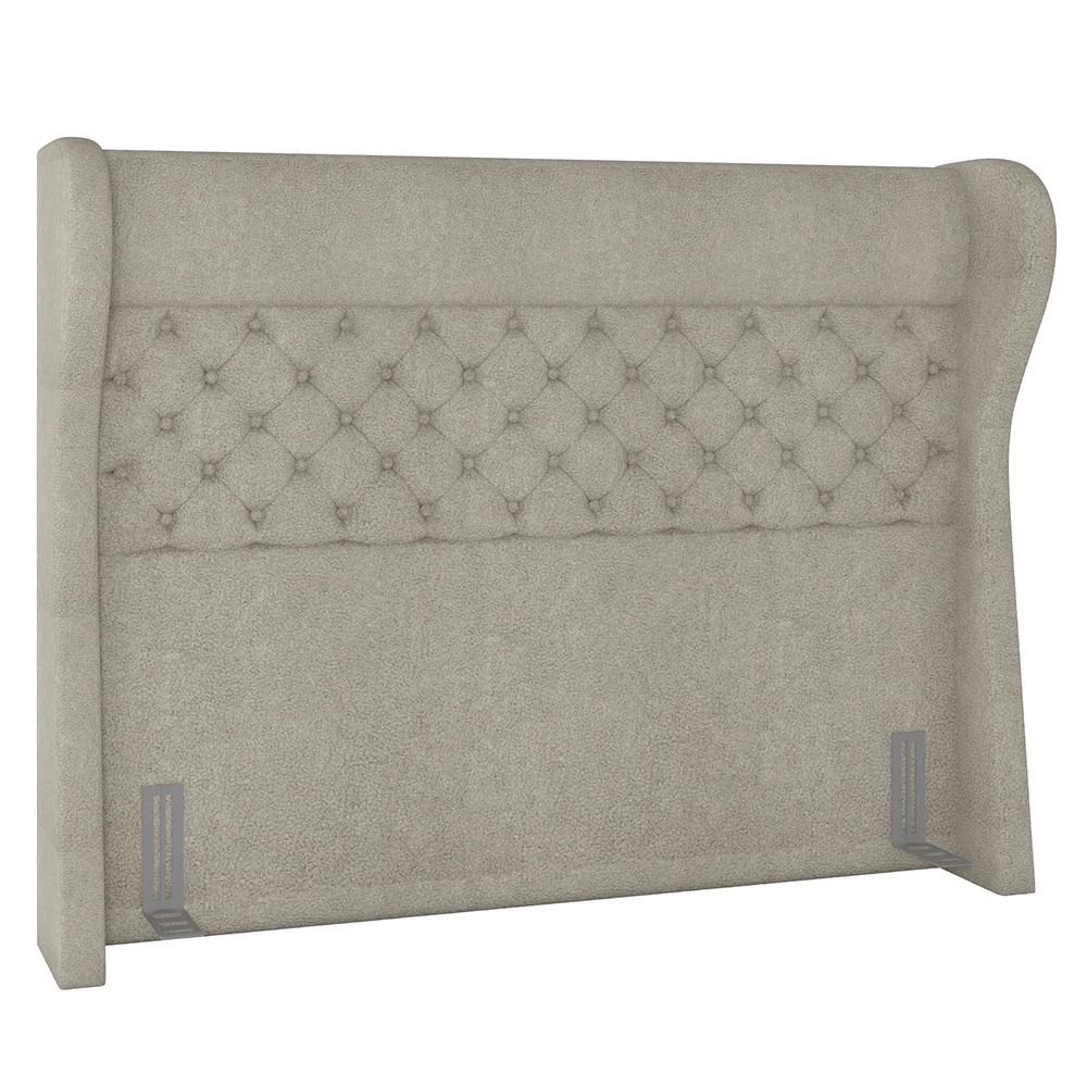 Cabeceira Cama Box Casal Queen 160cm Trinidad P02 Boucle Cru - Mpozenato