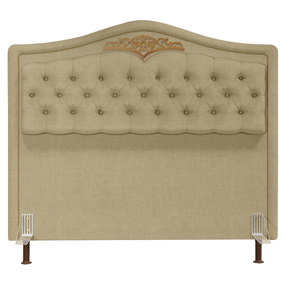 Cabeceira Cama Box Casal Queen 160cm com Tachas Imperial J02 Linho Areia - Mpozenato