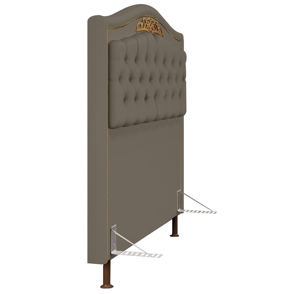 Cabeceira Cama Box Casal Queen 160cm com Tachas Imperial J02 Sintético Areia - Mpozenato