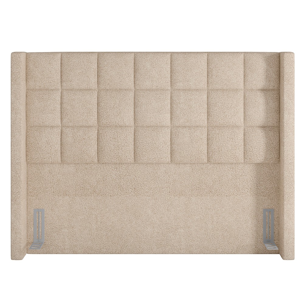 Cabeceira Cama Box King 195cm Pisa P02 Bouclé Bege - Mpozenato