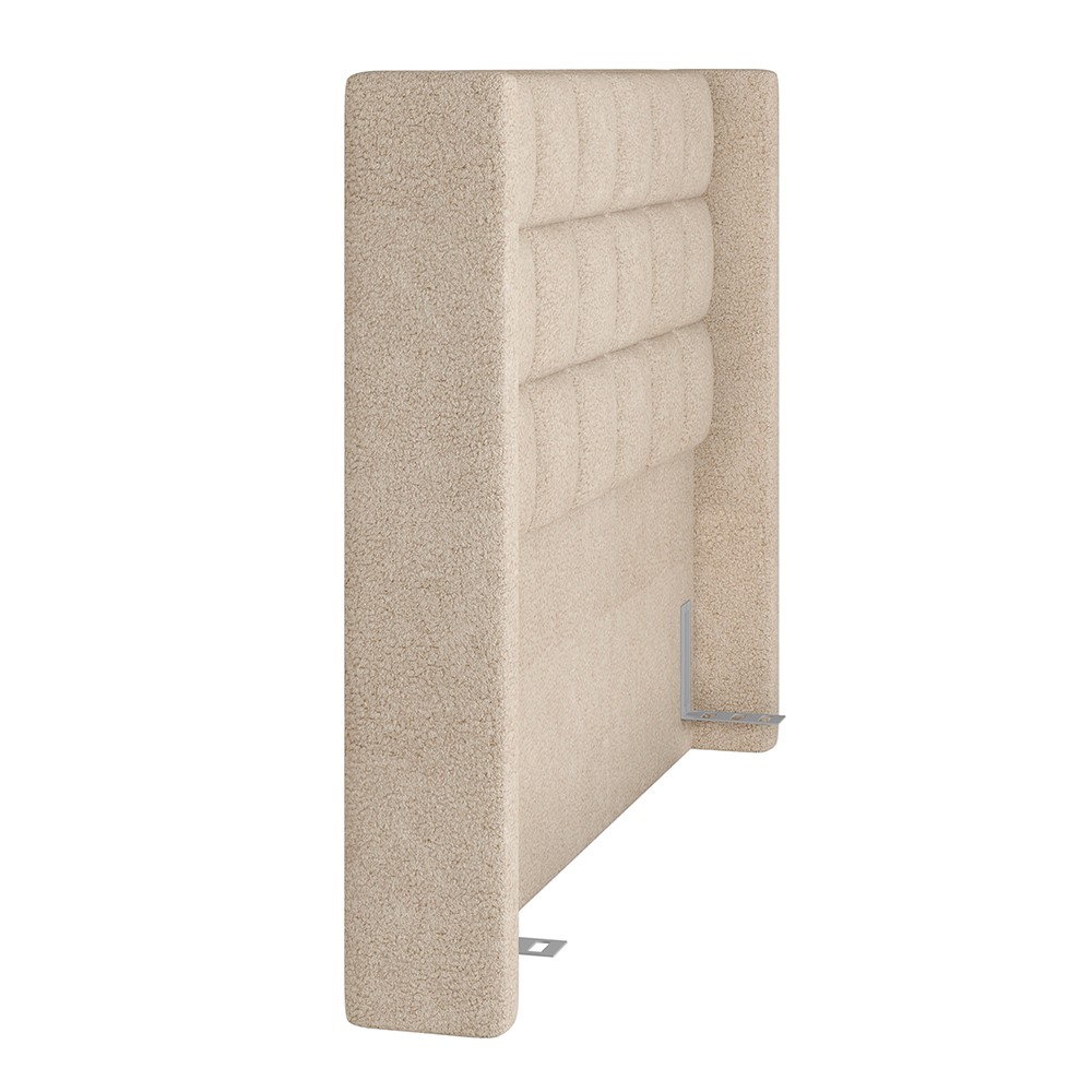 Cabeceira Cama Box King 195cm Pisa e Recamier Neville P02 Bouclé Bege - Mpozenato