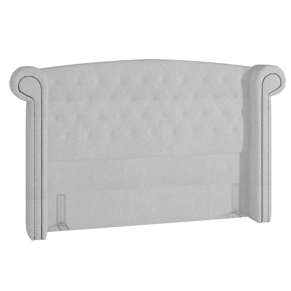 Cabeceira Cama Box King 195cm Provença P02 Bouclé Branco - Mpozenato