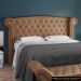 Cabeceira Cama Box King 195cm Provença e Recamier Veneto P02 Sintético Caramelo - Mpozenato