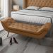 Cabeceira Cama Box King 195cm Provença e Recamier Veneto P02 Sintético Caramelo - Mpozenato