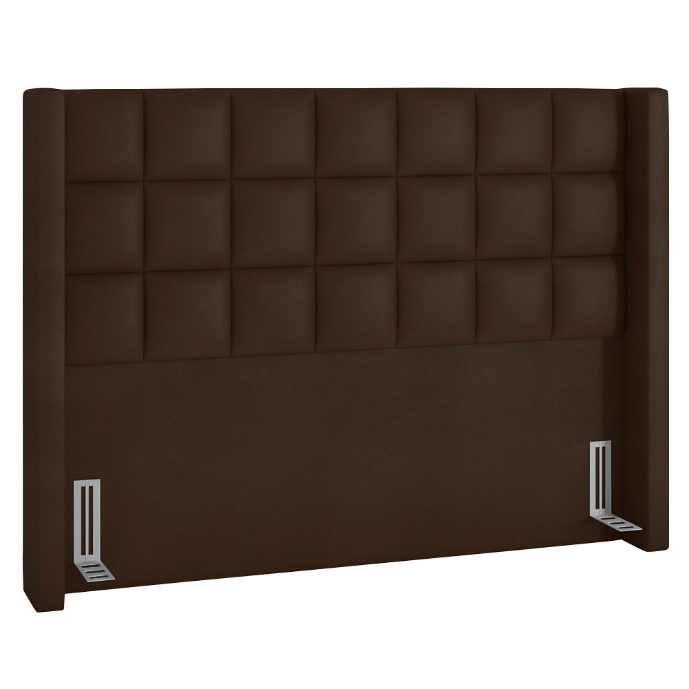 Cabeceira Cama Box Queen 160cm Pisa e Recamier Neville P02 Sintético Marrom - Mpozenato
