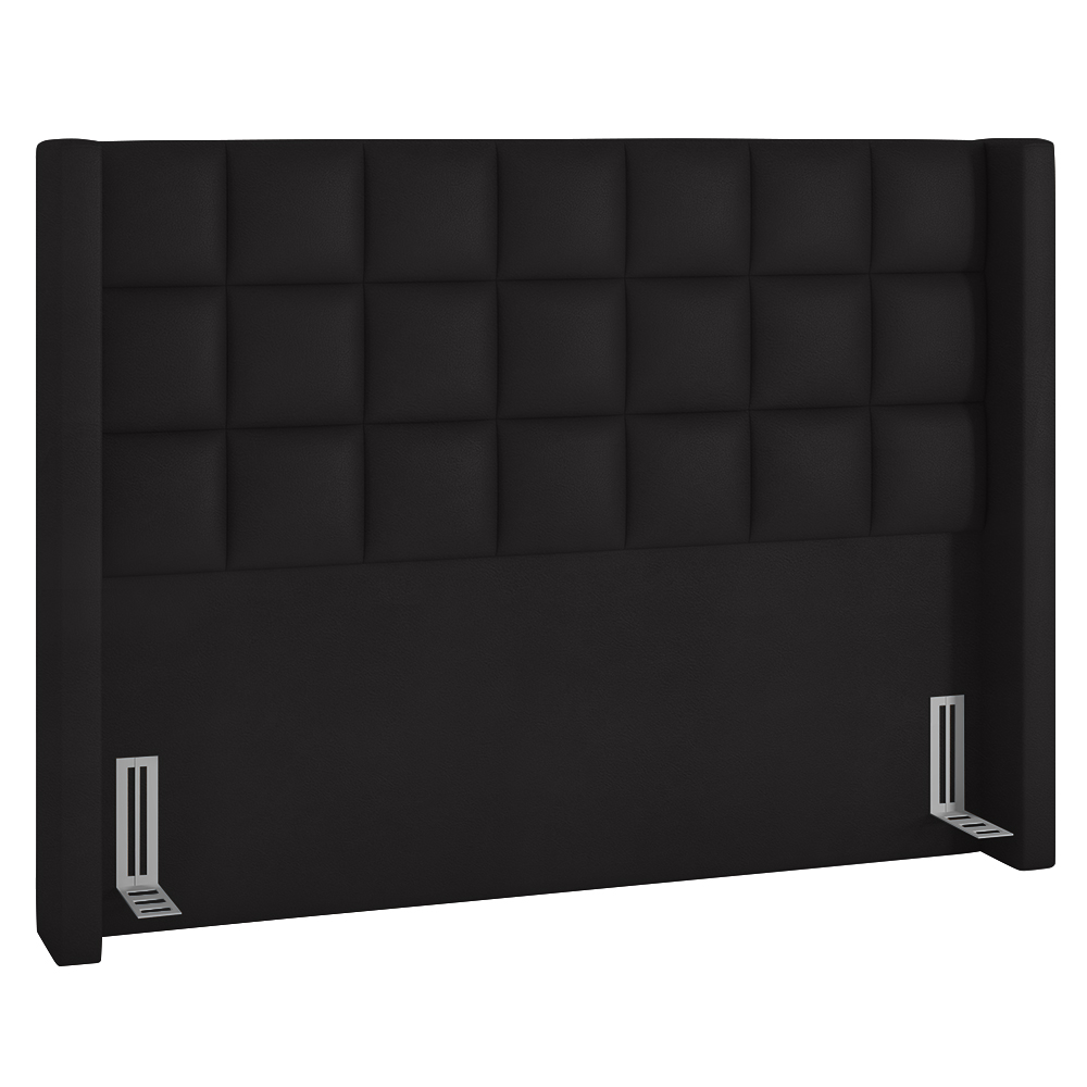 Cabeceira Cama Box Queen 160cm Pisa e Recamier Neville P02 Sintético Preto - Mpozenato