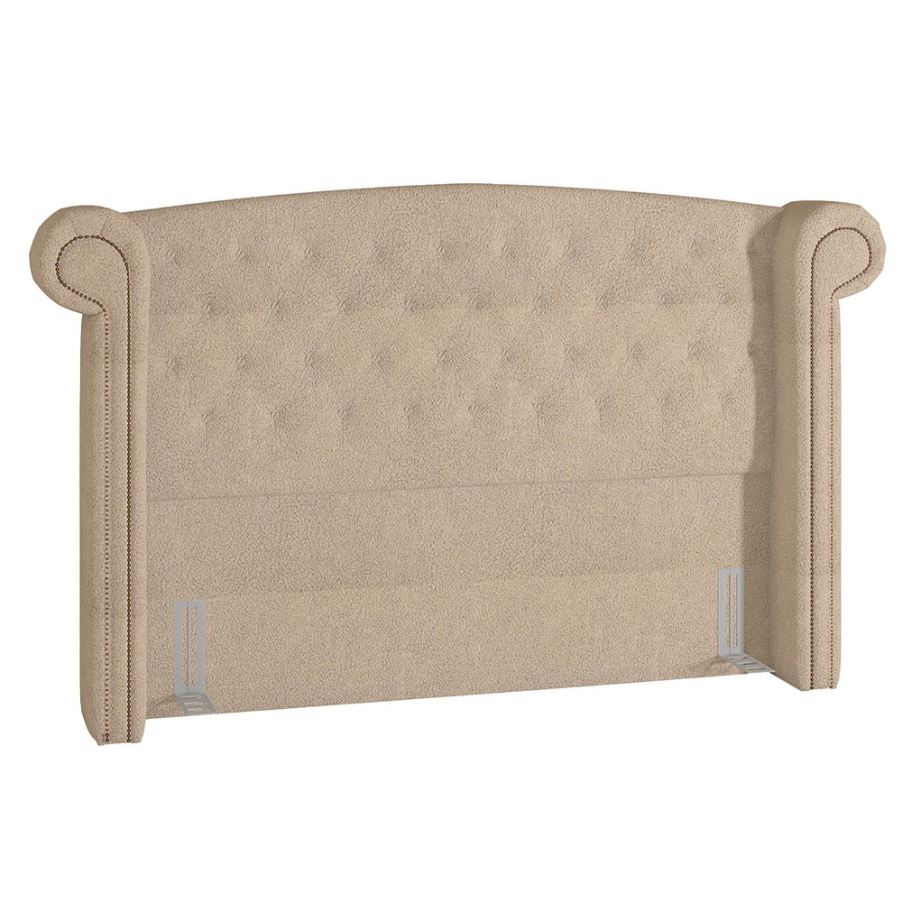 Cabeceira Cama Box Queen 160cm Provença P02 Bouclé Bege - Mpozenato