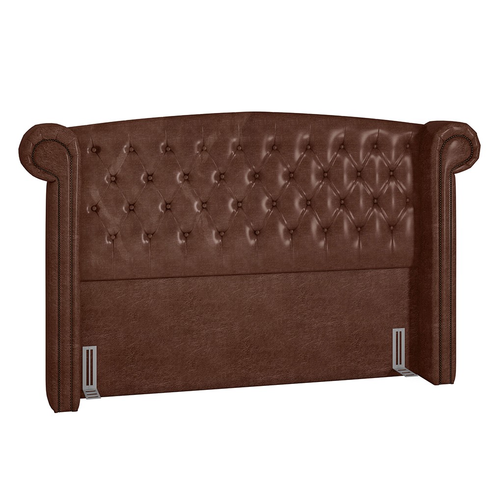 Cabeceira Cama Box Queen 160cm Provença P02 Sintético Marrom - Mpozenato
