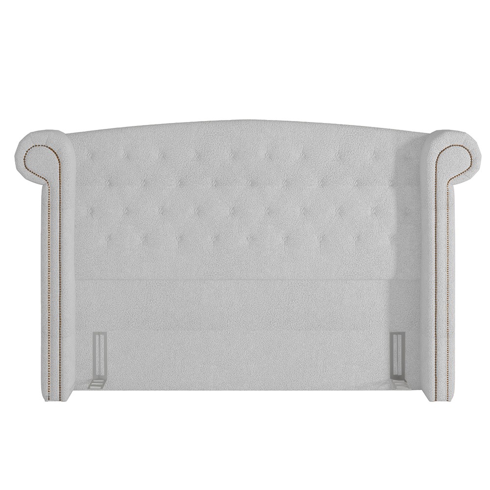 Cabeceira Cama Box Queen 160cm Provença e Recamier Veneto P02 Bouclé Branco - Mpozenato