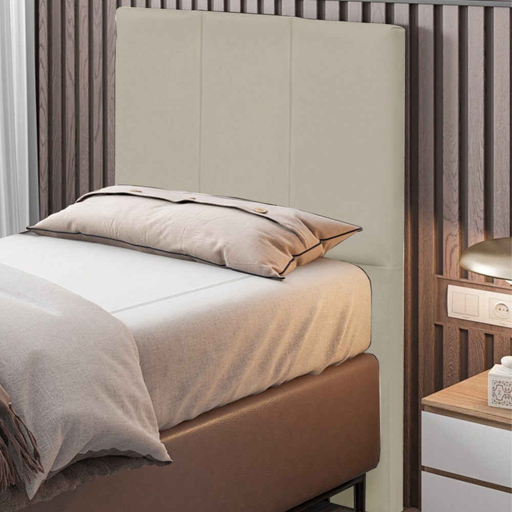 Cabeceira Cama Box Solteiro 90CM Pérola D10 Corano Bege - Mpozenato