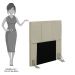 Cabeceira Cama Box Solteiro 90CM Pérola D10 Corano Bege - Mpozenato