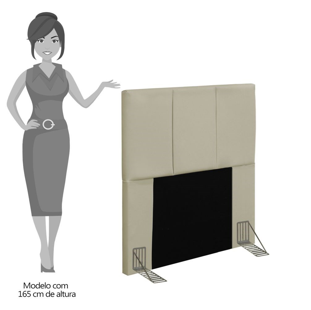 Cabeceira Cama Box Solteiro 90CM Pérola D10 Corano Bege - Mpozenato