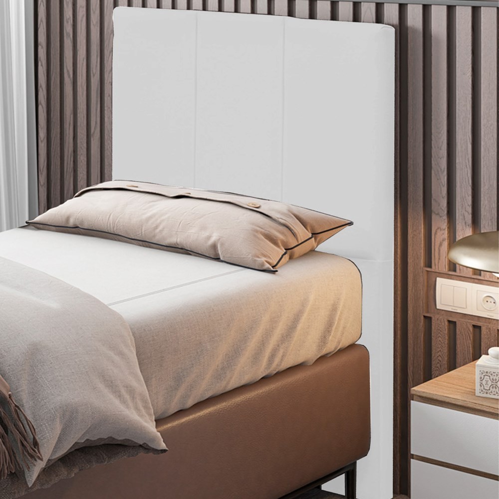 Cabeceira Cama Box Solteiro 90CM Pérola D10 Corano Branco - Mpozenato