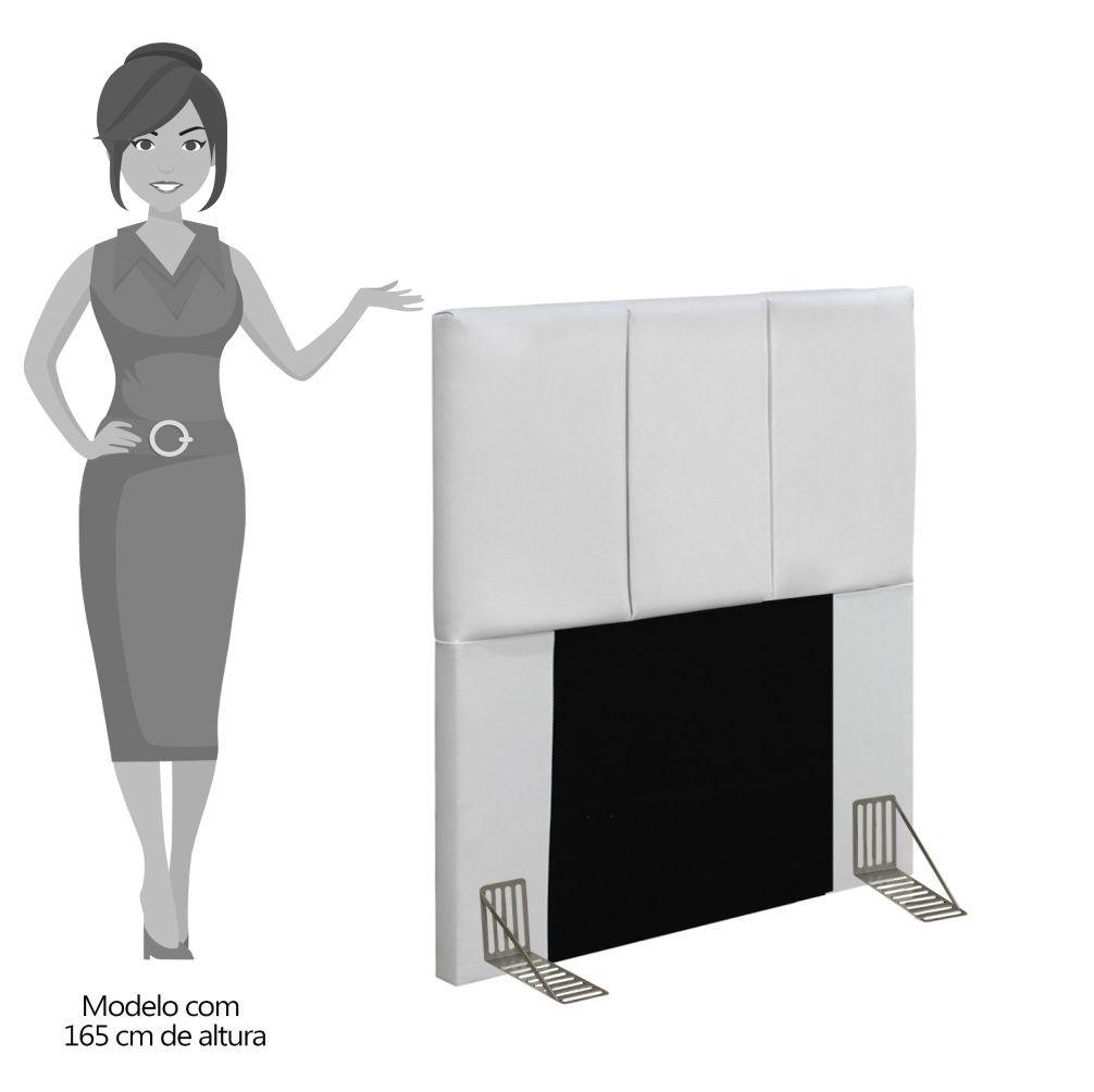 Cabeceira Cama Box Solteiro 90CM Pérola D10 Corano Branco - Mpozenato