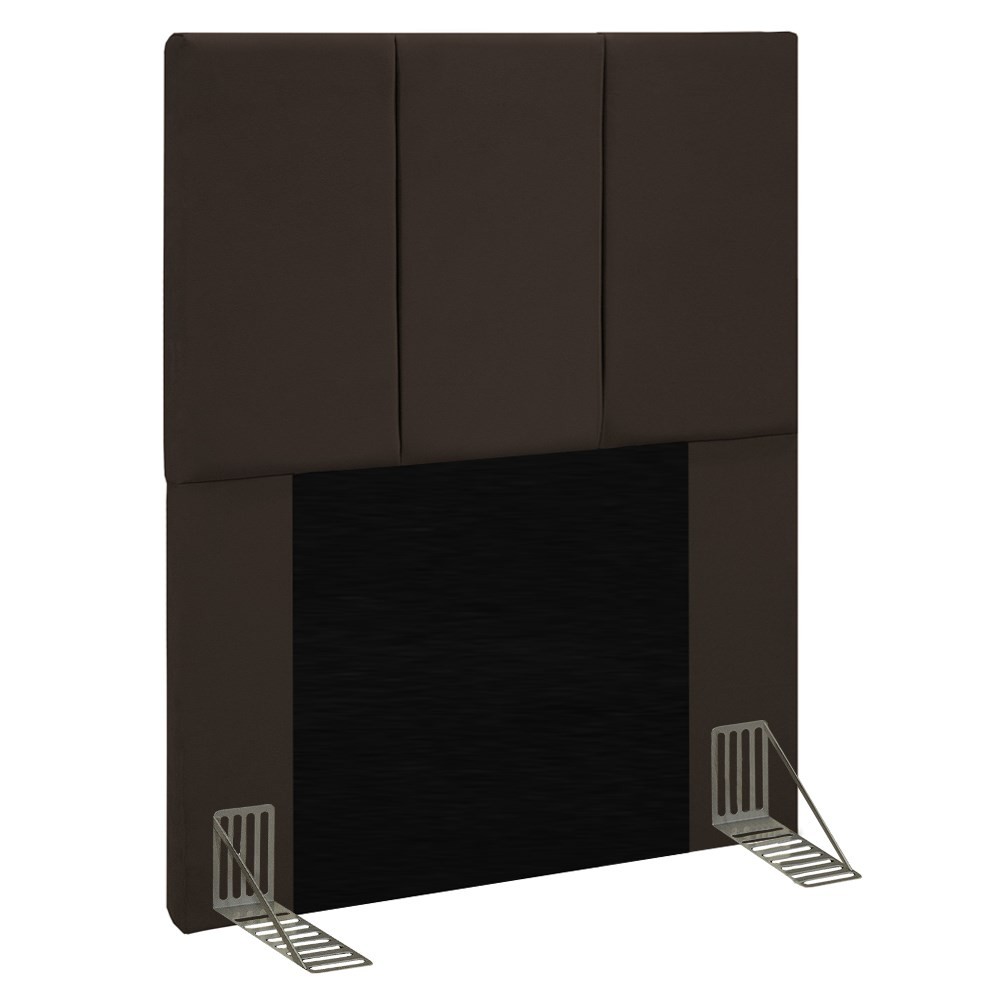 Cabeceira Cama Box Solteiro 90CM Pérola D10 Suede Marrom - Mpozenato
