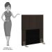 Cabeceira Cama Box Solteiro 90CM Pérola D10 Suede Marrom - Mpozenato