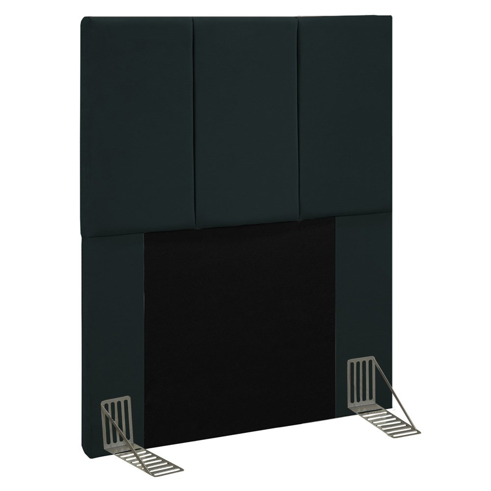 Cabeceira Cama Box Solteiro 90CM Pérola D10 Suede Preto - Mpozenato