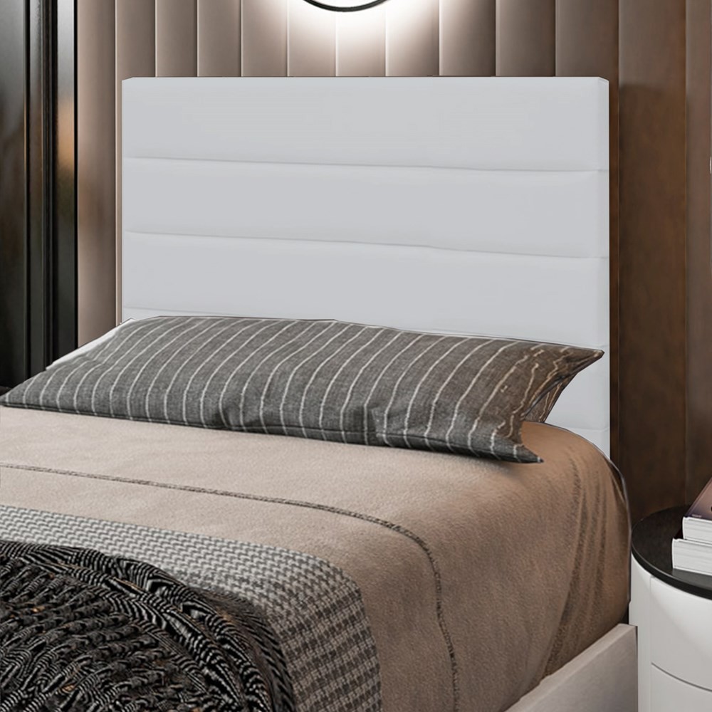 Cabeceira Cama Box Solteiro 90CM Rubi D10 Corano Branco - Mpozenato