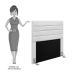 Cabeceira Cama Box Solteiro 90CM Rubi D10 Corano Branco - Mpozenato