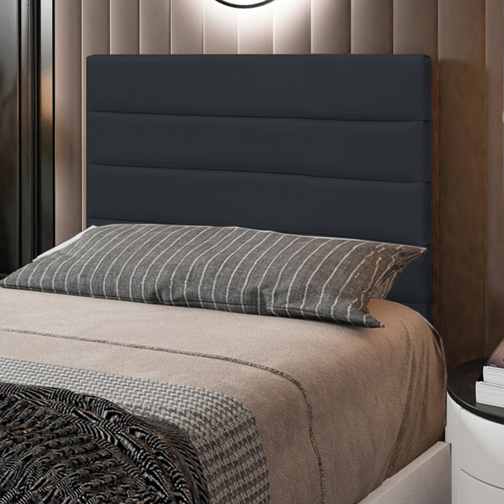 Cabeceira Cama Box Solteiro 90CM Rubi D10 Corano Preto - Mpozenato