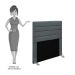 Cabeceira Cama Box Solteiro 90CM Rubi D10 Suede Cinza - Mpozenato