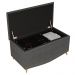 Cabeceira Cama Box Solteiro 90cm Com Calçadeira Baú Imperial J02 Linho Grafite - Mpozenato