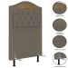Cabeceira Cama Box Solteiro 90cm Com Calçadeira Baú Imperial J02 Sintético Areia - Mpozenato