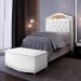 Cabeceira Cama Box Solteiro 90cm Com Calçadeira Baú Imperial J02 Sintético Branco - Mpozenato