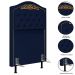 Cabeceira Cama Box Solteiro 90cm Com Calçadeira Baú Imperial J02 Veludo Azul - Mpozenato