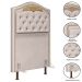 Cabeceira Cama Box Solteiro 90cm Com Calçadeira Baú Imperial J02 Veludo Bege - Mpozenato