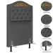 Cabeceira Cama Box Solteiro 90cm Com Calçadeira Baú Imperial J02 Veludo Cinza - Mpozenato