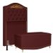 Cabeceira Cama Box Solteiro 90cm Com Calçadeira Baú Imperial J02 Veludo Vinho - Mpozenato