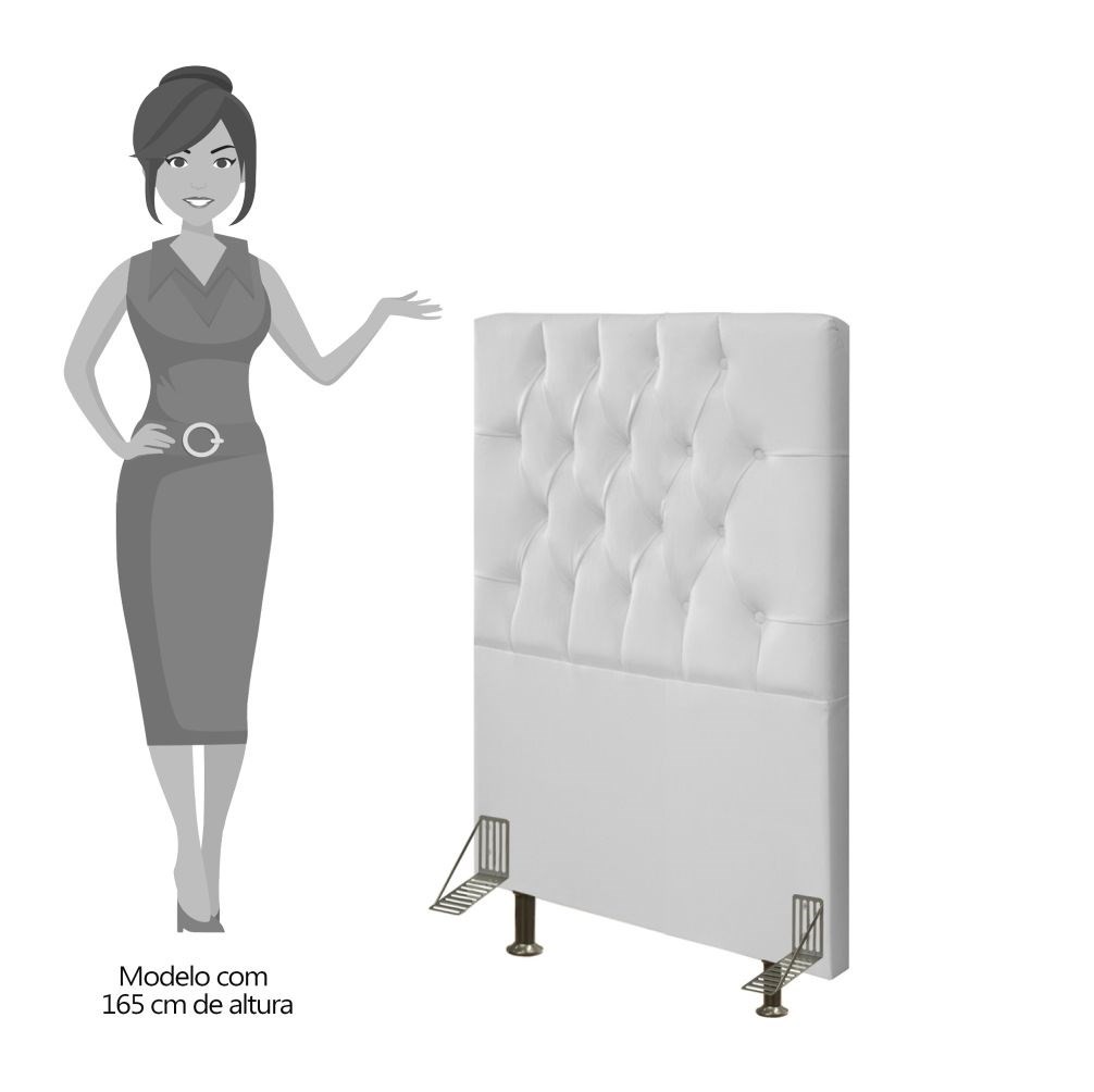 Cabeceira Cama Box Solteiro 90cm Diamante D10 Corano Branco - Mpozenato