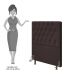 Cabeceira Cama Box Solteiro 90cm Diamante D10 Corano Marrom - Mpozenato