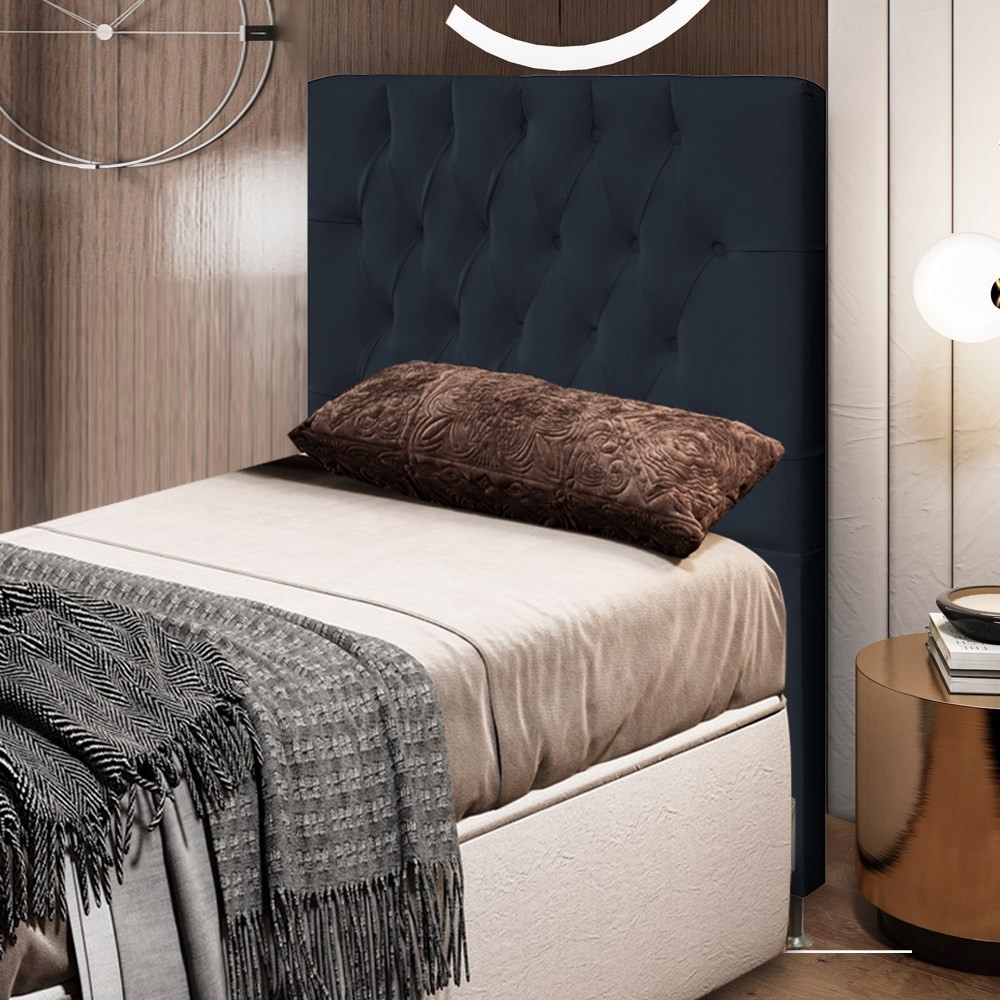 Cabeceira Cama Box Solteiro 90cm Diamante D10 Corano Preto - Mpozenato