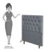 Cabeceira Cama Box Solteiro 90cm Diamante D10 Linho Cinza - Mpozenato