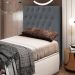 Cabeceira Cama Box Solteiro 90cm Diamante Suede J02 Cinza - Mpozenato