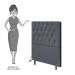 Cabeceira Cama Box Solteiro 90cm Diamante Suede J02 Cinza - Mpozenato