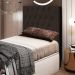 Cabeceira Cama Box Solteiro 90cm Diamante Suede J02 Marrom - Mpozenato