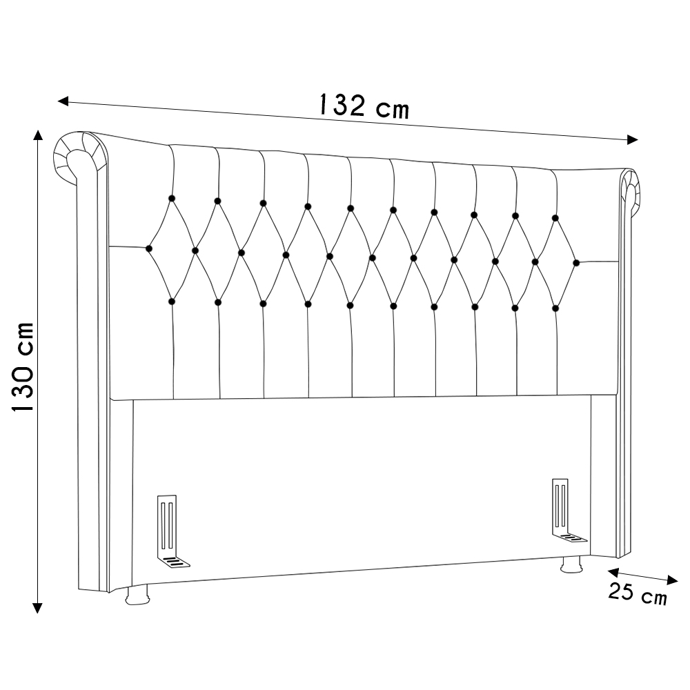Cabeceira Cama Box Solteiro 90cm Dust P02 Linho Creme - Mpozenato