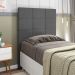Cabeceira Cama Box Solteiro 90cm Esmeralda Veludo J02 Cinza - Mpozenato