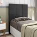 Cabeceira Cama Box Solteiro 90cm Esmeralda Veludo J02 Preto - Mpozenato